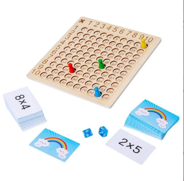 Wooden Spelling Skills Educational Toys Montessori Letters Multiplication Flash Cards Board Games